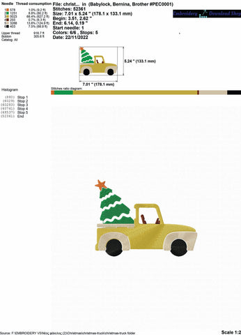 Embroidery Design Christmas truck Embroidery/Applique DESIGNS embroidery-workshop 