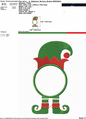 Embroidery Design Elf monogram Embroidery/Applique DESIGNS embroidery-workshop 