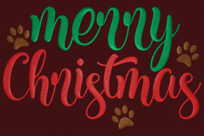 Embroidery Design Merry Christmas Paws Embroidery/Applique DESIGNS embroidery-workshop 