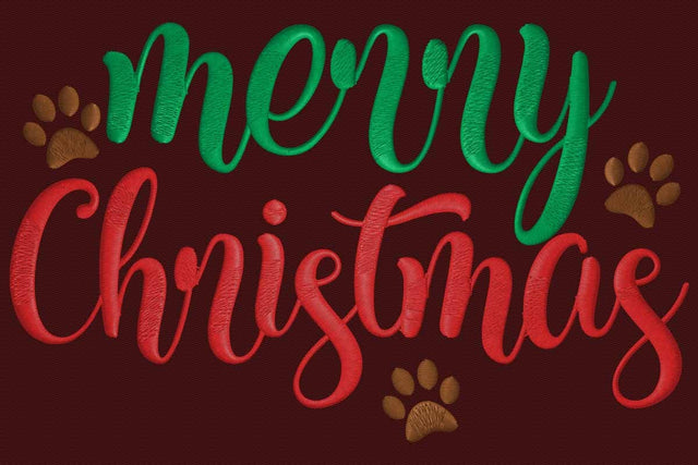 Embroidery Design Merry Christmas Paws Embroidery/Applique DESIGNS embroidery-workshop 