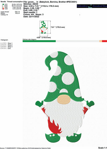 Embroidery Design Santa Gnome Embroidery/Applique DESIGNS embroidery-workshop 