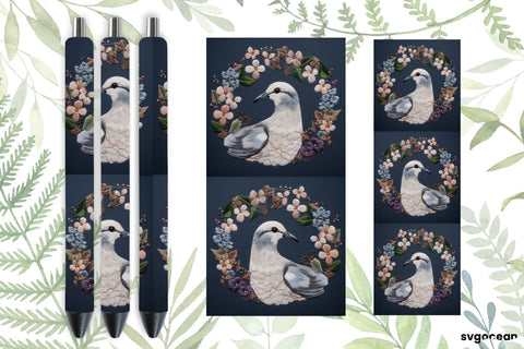Embroidery Dove Pen Wraps | Sublimation SVG SvgOcean 