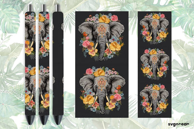 Embroidery Elephant Pen Wraps | Sublimation SVG SvgOcean 