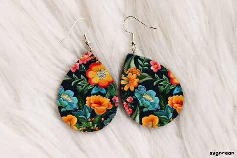 Embroidery Flowers Digital Paper Bundle | Background SVG SvgOcean 