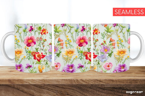 Embroidery Flowers Mug | 11 oz | Sublimation SVG SvgOcean 