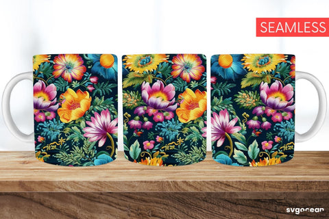 Embroidery Flowers Mug | 11 oz | Sublimation SVG SvgOcean 