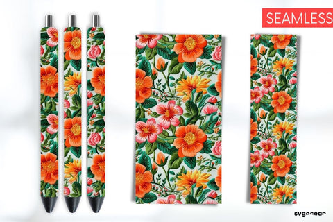 Embroidery Flowers Pen Wraps | Sublimation Bundle SVG SvgOcean 