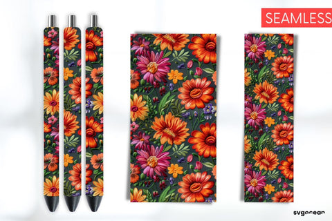 Embroidery Flowers Pen Wraps | Sublimation Bundle SVG SvgOcean 