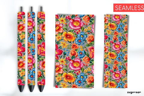 Embroidery Flowers Pen Wraps | Sublimation Bundle SVG SvgOcean 