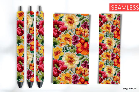 Embroidery Flowers Pen Wraps | Sublimation Bundle SVG SvgOcean 
