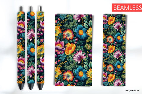 Embroidery Flowers Pen Wraps | Sublimation Bundle SVG SvgOcean 