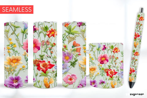 Embroidery Flowers Sublimation | Tumbler | Mug | Pen SVG SvgOcean 