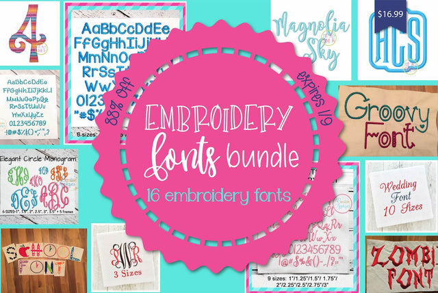 Embroidery Fonts Bundle Bundle So Fontsy Design Shop 