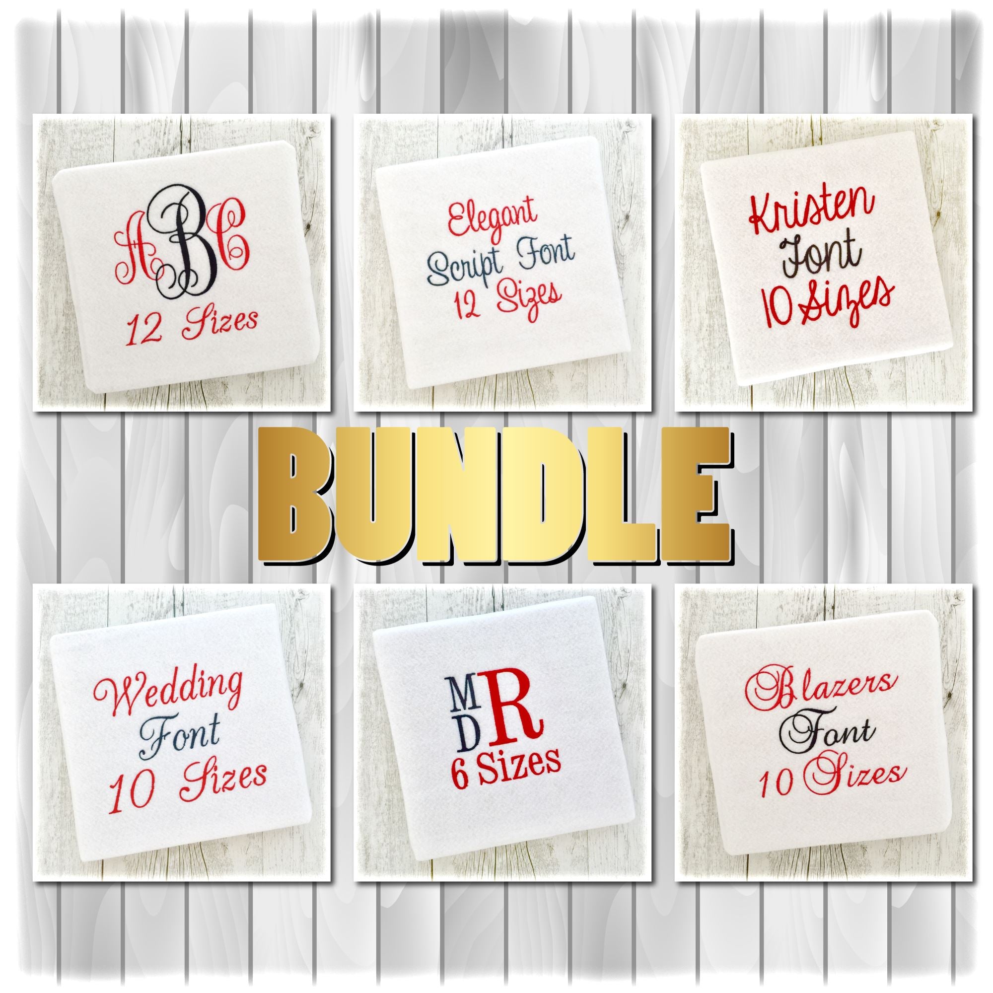 Embroidery Fonts Bundle Machine Embroidery Monogram Fonts 