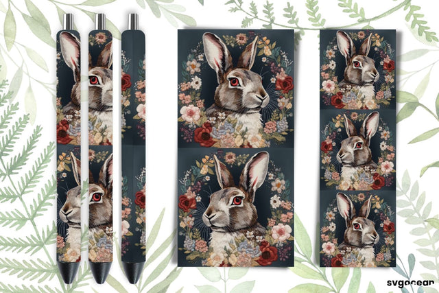 Embroidery Hare Pen Wraps | Sublimation SVG SvgOcean 