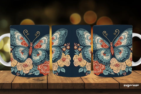 Embroidery Insects Mug Wrap | 11 oz | Sublimation SVG SvgOcean 