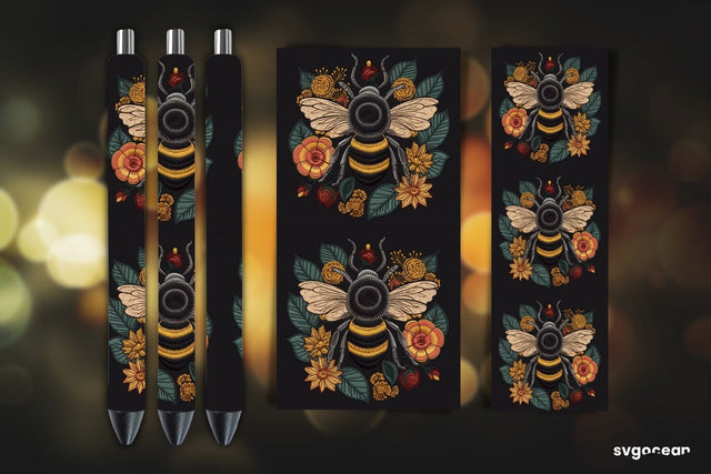 Embroidery Insects Pen Wraps | Sublimation SVG SvgOcean 