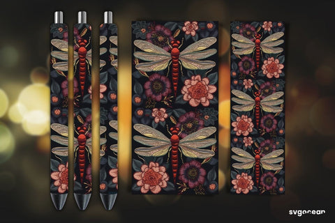 Embroidery Insects Pen Wraps | Sublimation SVG SvgOcean 