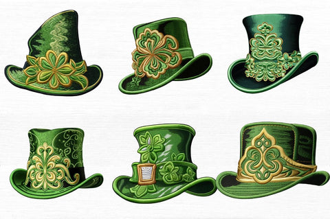 Embroidery Leprechaun Hat Clipart Bundle Sublimation Regulrcrative 