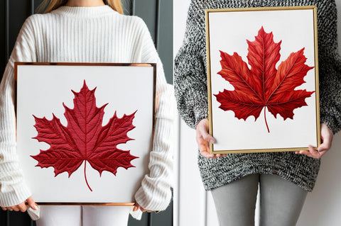 Embroidery Maple Leaf Clipart Bundle Sublimation Regulrcrative 