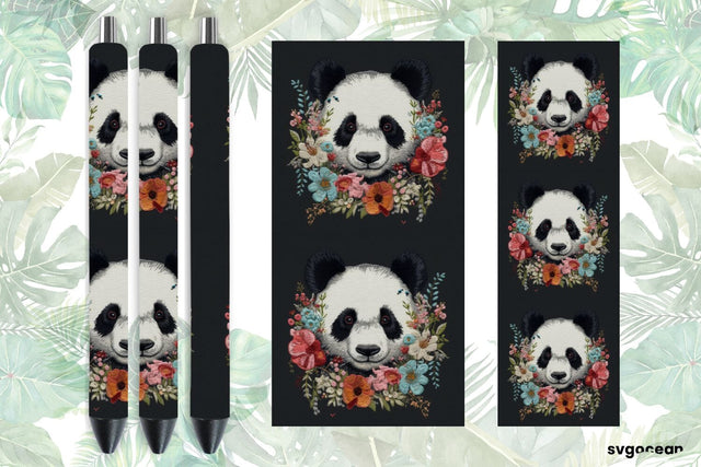 Embroidery Panda Pen Wraps | Sublimation SVG SvgOcean 