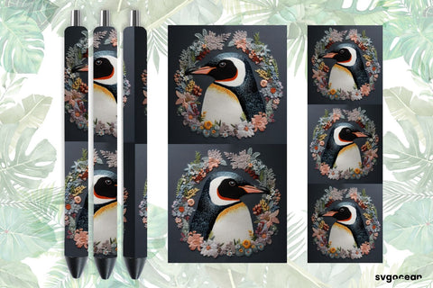 Embroidery Penguin Pen Wraps | Sublimation SVG SvgOcean 