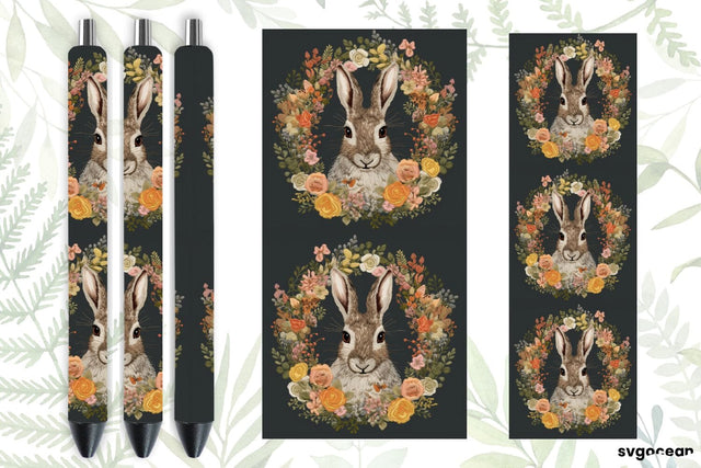 Embroidery Rabbit Pen Wraps | Sublimation SVG SvgOcean 