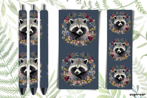 Embroidery Raccoon Pen Wraps | Sublimation SVG SvgOcean 