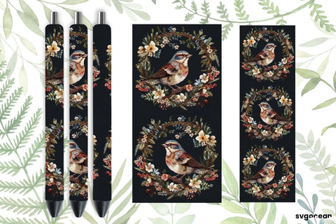 Embroidery Sparrow Pen Wraps | Sublimation SVG SvgOcean 