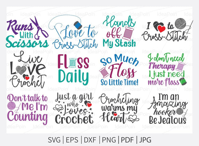 Embroidery Svg, Love to Cross-Stitch svg, Embroidery quotes, Love to Embroider, Crochet quotes Svg, Knitting Svg, Sewing svg Bundle, Crafts SVG Dinvect 
