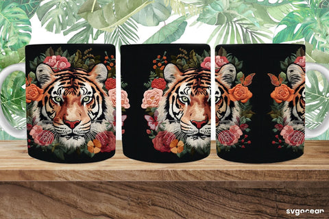 Embroidery Tiger Mug Sublimation SVG SvgOcean 
