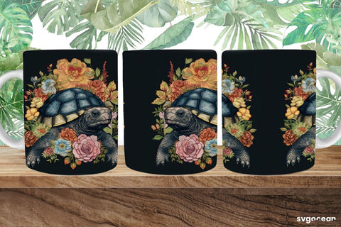 Embroidery Turtle Mug | 11 oz | Sublimation SVG SvgOcean 