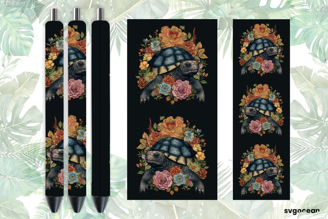 Embroidery Turtle Pen Wraps | Sublimation SVG SvgOcean 