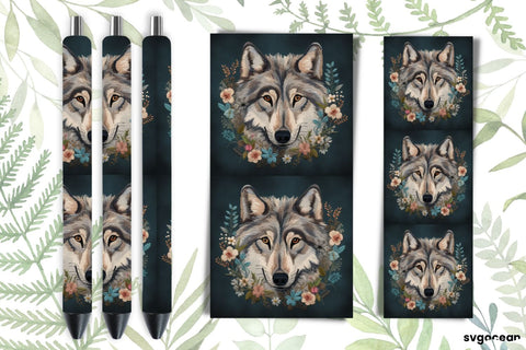 Embroidery Wolf Pen Wraps | Sublimation SVG SvgOcean 