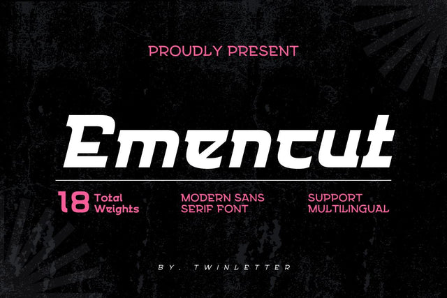 Emencut Font twinletter 