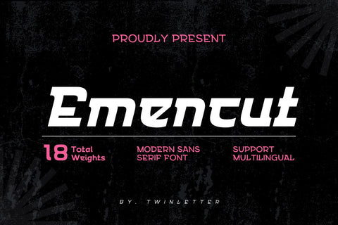 Emencut Font twinletter 