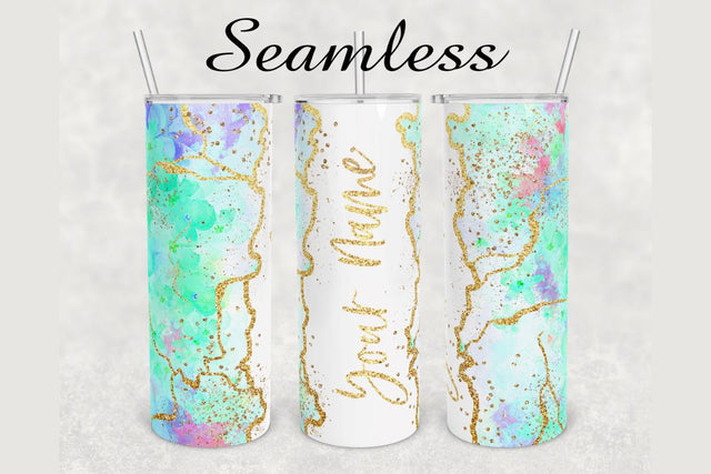 Emerald Green Floral Gold Marble Tumbler sublimation design 20 oz skinny tumbler wrap Sublimation BambinaCreations 