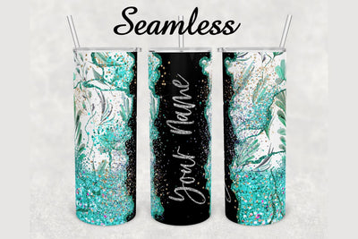 Emerald Green Glitter Marble Tumbler sublimation design 20 oz skinny tumbler wrap Sublimation BambinaCreations 