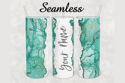 Emerald Green Glitter Marble Tumbler sublimation design 20 oz skinny tumbler wrap Sublimation BambinaCreations 