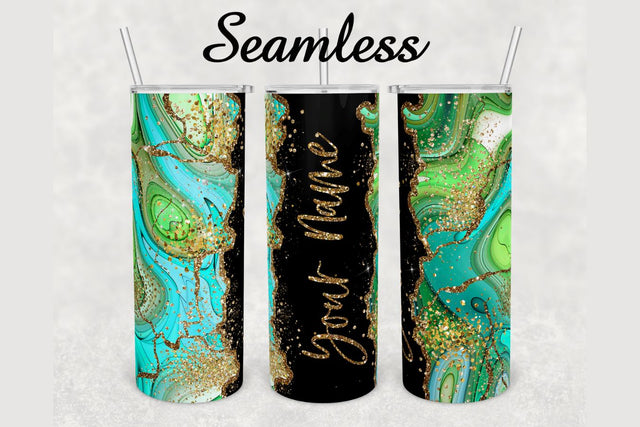 Emerald green Gold Glitter Marble Tumbler sublimation design 20 oz skinny tumbler wrap Sublimation BambinaCreations 