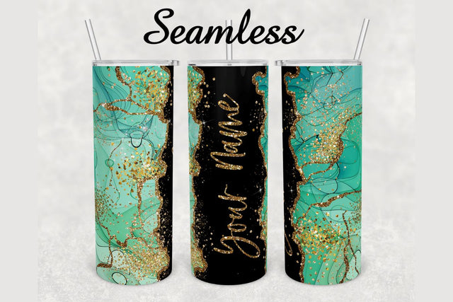 Emerald green Gold Glitter Marble Tumbler sublimation design 20 oz skinny tumbler wrap Sublimation BambinaCreations 