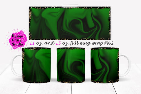 Emerald green Mug,Watercolor Glitter Full Mug Wrap Sublimation Design,Elegant Mug Wrap Background,Sparkle Mug Sublimation,Mug Wrap Template Sublimation ArtStudio 
