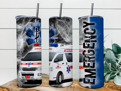 Emergency Tumbler 20 oz Skinny Wrap Sublimation Straight/Tapered, Emergency Tumbler PNG Sublimation BouDesign 