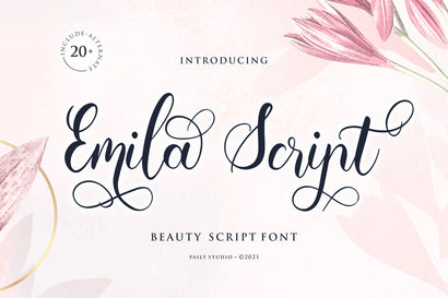 Emila Script Beauty Script Font Font Paily Studio 