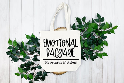 Emotional Baggage SVG Bundle | Funny Tote Bag Quote Cut Files SVG RoseMartiniDesigns 