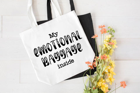 Emotional Baggage SVG Bundle | Funny Tote Bag Quote Cut Files SVG RoseMartiniDesigns 