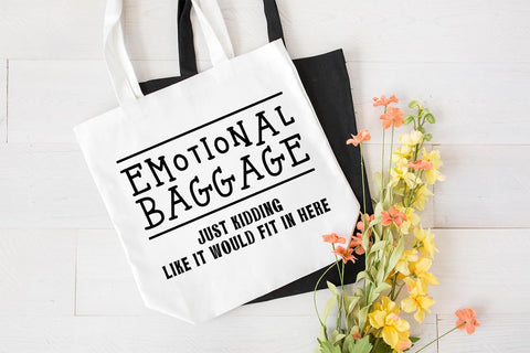 Emotional Baggage SVG Bundle | Funny Tote Bag Quote Cut Files SVG RoseMartiniDesigns 