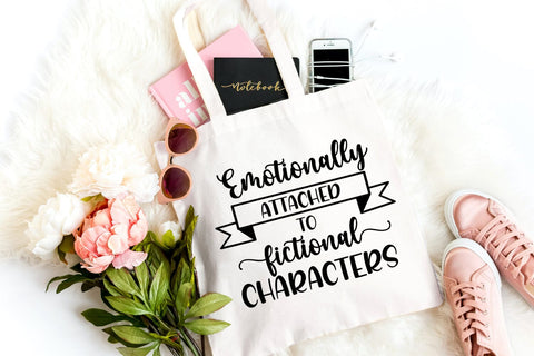 Emotionally Attached to I Book Lovers SVG I Reading SVG SVG Happy Printables Club 