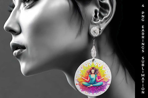Empowerment Burst - Confident Yoga Earrings Sublimation Bundle Sublimation Sintegra 
