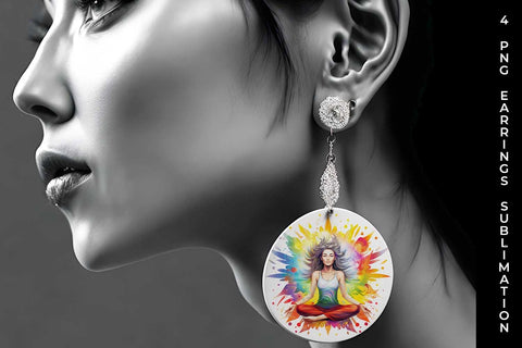 Empowerment Burst - Confident Yoga Earrings Sublimation Bundle Sublimation Sintegra 